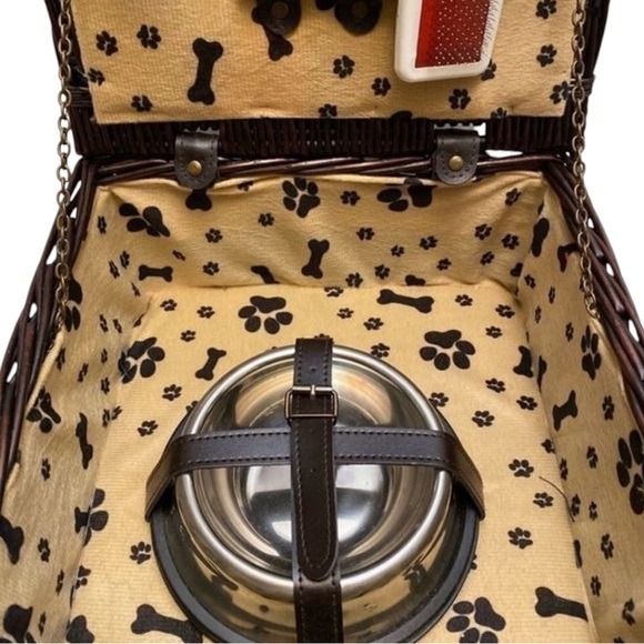 Puppy Picnic Espresso Wooden Accessory Basket - Picture 2 of 5